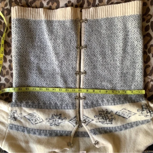 WOOLRICH vintage *flaws alpine ski style cardigan knit sweater cream wool nordic - Picture 6 of 10